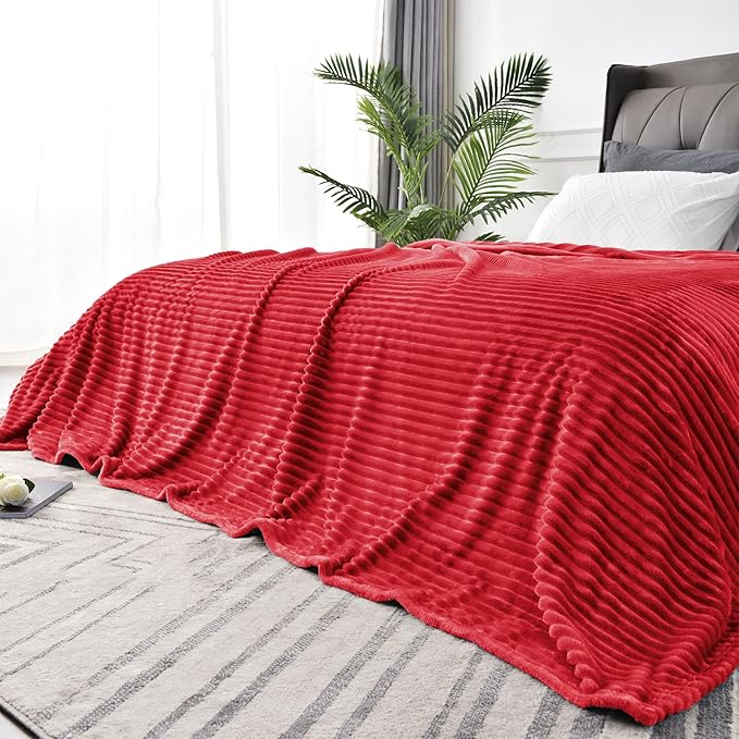 BEDELITE Fleece Blanket Queen Size – 3D Ribbed Jacquard Soft and Warm by BEDELITE