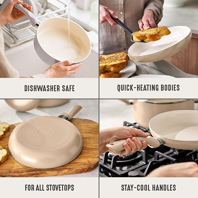 GreenLife 2-Piece Nonstick Frying Pan Set, 8” & 10” Skillets, Non-Toxic Ceramic - Image 5