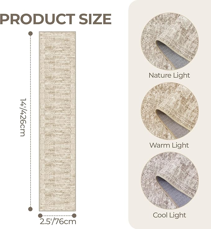 Washable Runner Rug 2.5x14, Non-Slip Long Hallway Runner - Image 2