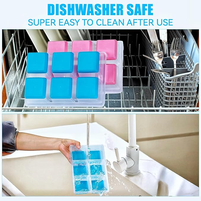 Ice Cube Trays 2 Pack, JRISBO Large Silicone Ice Cube Molds - Image 7