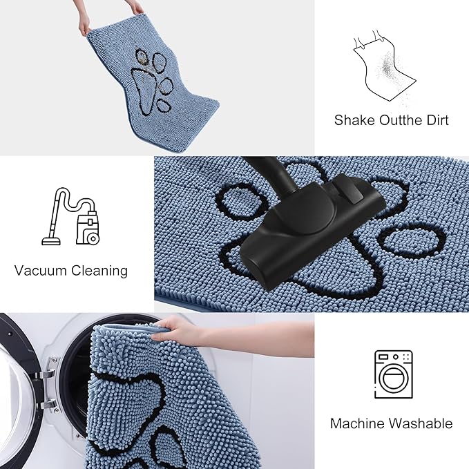 Smiry Dog Door Mat for Muddy Paws, Absorbent Dirt Trapper Non Slip Quick Dry - Image 5