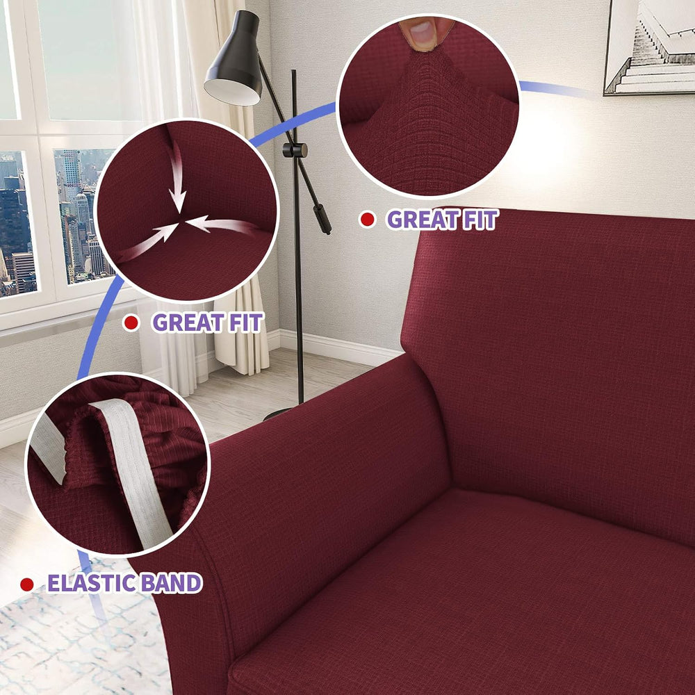 ZNSAYOTX 2 Piece Chair Covers for Living Room with Arms Anti Slip Stretch Arm...