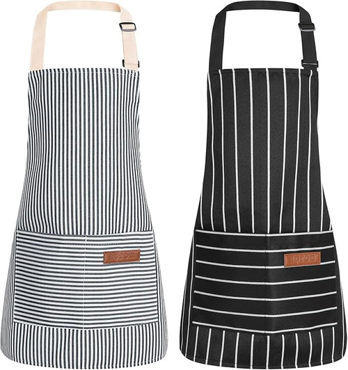 2 Pack Stripes Kids Apron, Kids Cooking Aprons by XLSXEXCL