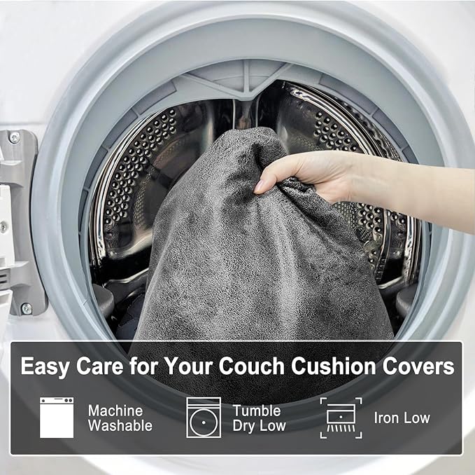 Leather Look Couch Cushion Covers Sofa Seat Slipcovers Sets Couches Furniture - Image 9