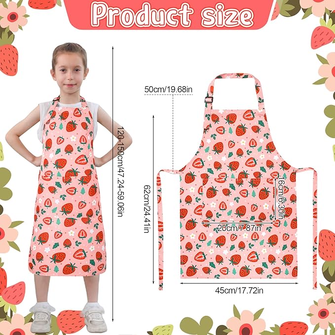 2 Pack Kids Apron, Cute Cooking Aprons, Waterproof Art Apron - Image 2