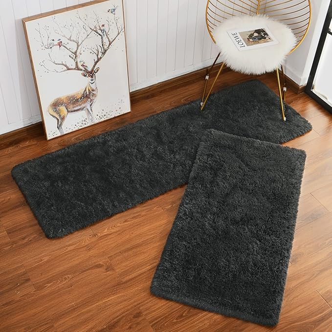 Chicrug Soft Runner Rug for Bedroom Living Room Plush Fluffy Rugs 2x4 Feet - Image 3