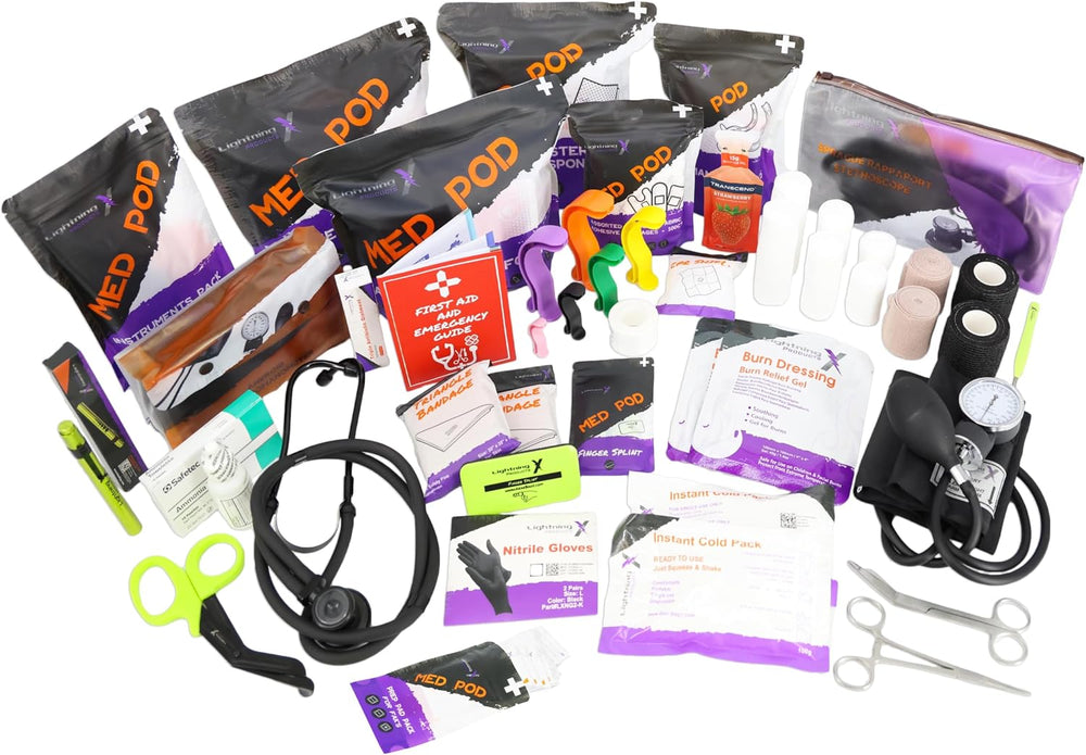 Lightning X Standard First Aid Responder EMT Medical Stocked Trauma Fill Kit ...