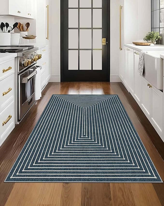 Latte&Fog 3x5 Entryway Rug Indoor, Modern Abstract Washable Area Rug, Boho Non - Image 3