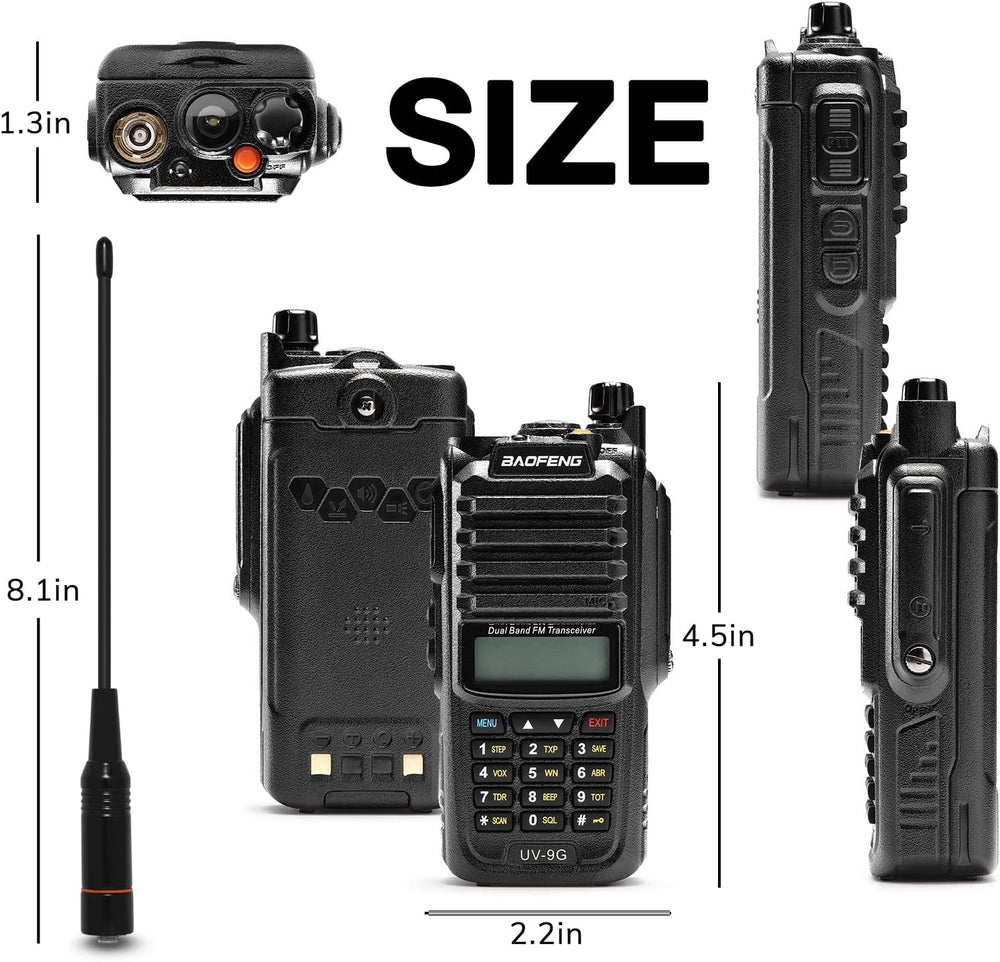 BAOFENG UV-9G GMRS Handheld Radio, Waterproof Walkie Talkies IP67, 1 Pack