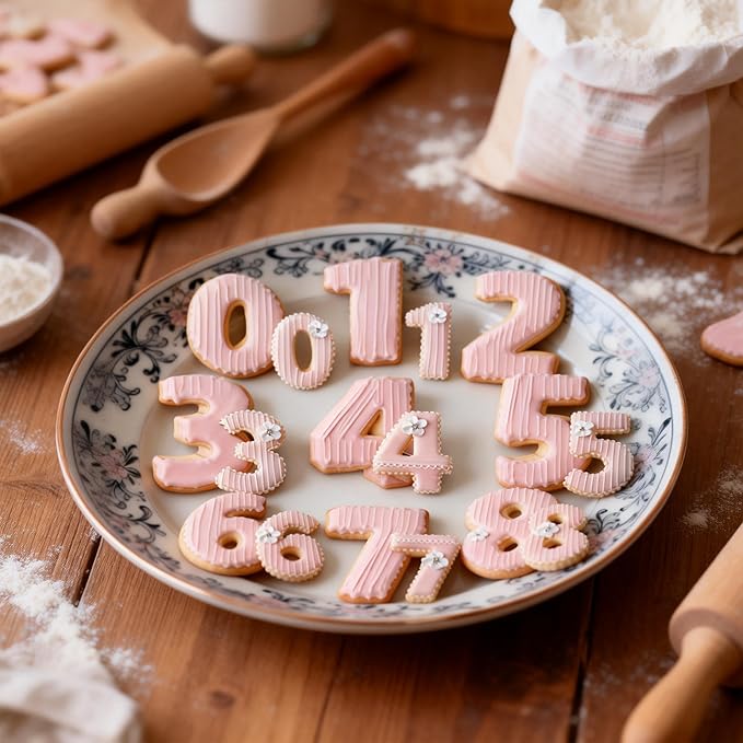 ZADE Number Cookie Cutters 9 Pcs, 4 Inch Stainless Steel Number Cookie Cutters - Image 6