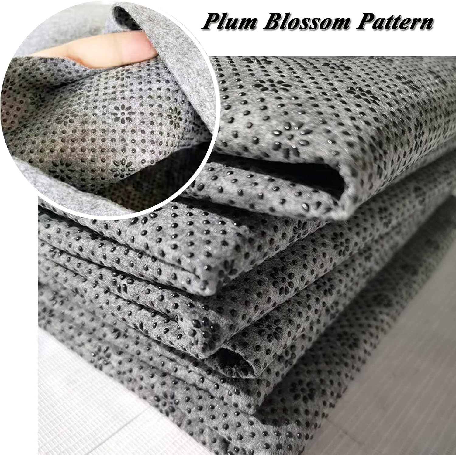 70" x 196" Non Slip Final Backing Cloth Vinyl Primary Tufting Cloth Backing Fabric Non Slip Rug Pad with Plum Blossom Pattern for Carpets Rug Tufting Cushion Punch Needle Rug Making