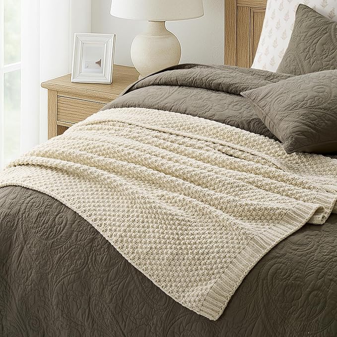 EVERGRACEHOME Chunky Chenille Knit Throw Blanket - Image 2