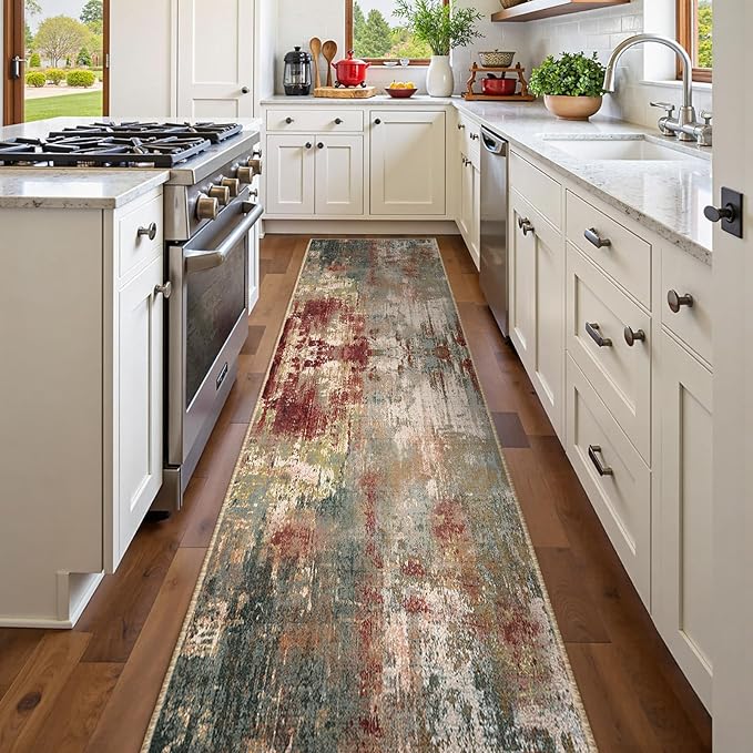Washable Area Rugs 2'x10' Non-Slip Modern Abstract Soft - Image 3