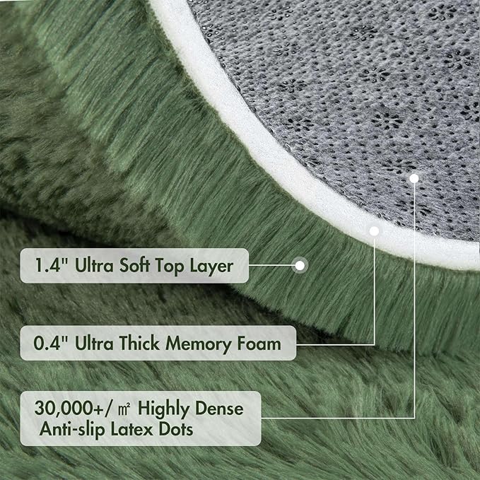 4x6 Ft Shag Green Area Rug for Bedroom Living Room, Ultra Soft Fluffy Furry - Image 6