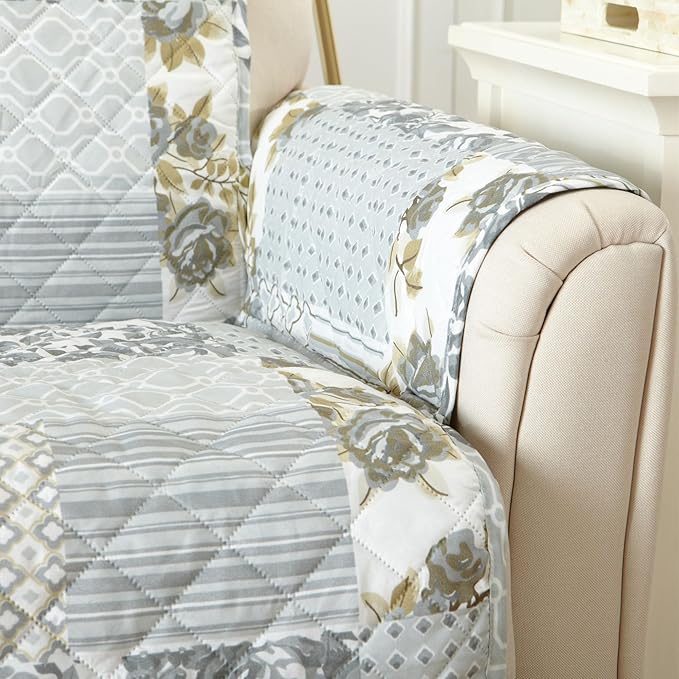 Great Bay Home Reversible Patchwork Loveseat Cover - Image 4