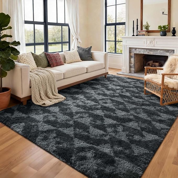9x12 Ft Extra Large Shag Rugs for Bedroom Living Room for Men Boys, Tie Dyed - Image 3