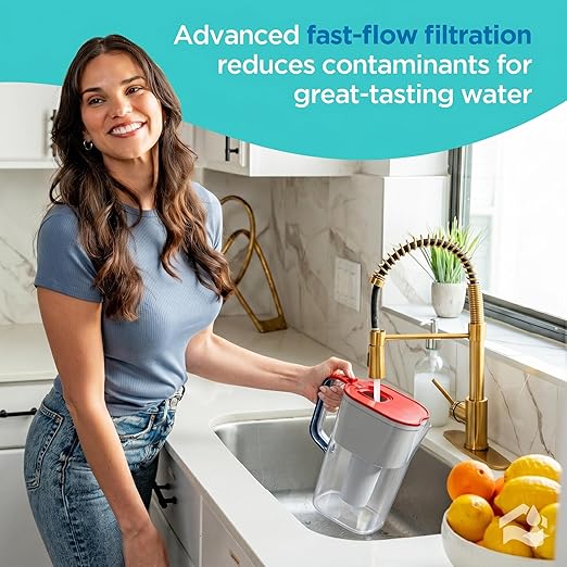 HOMEWATER 10-Cup Pitcher Filter – BPA-Free, High-Capacity 2.4L Fast-Flow Carbon - Image 8