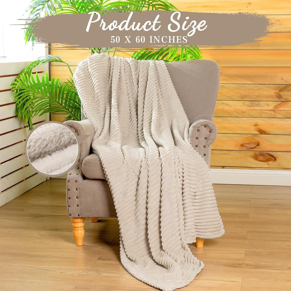 Buryeah 12 Pcs Flannel Throw Blankets Bulk Outdoor Wedding, Khaki