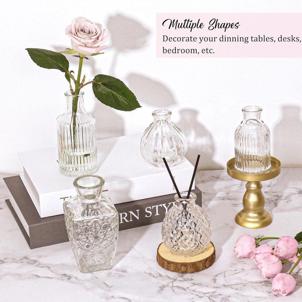 Set of 36 Glass Bud Vases Small Flower Vases for Centerpieces