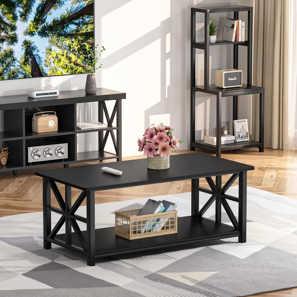 GreenForest Coffee Table for Living Room with Round Corners