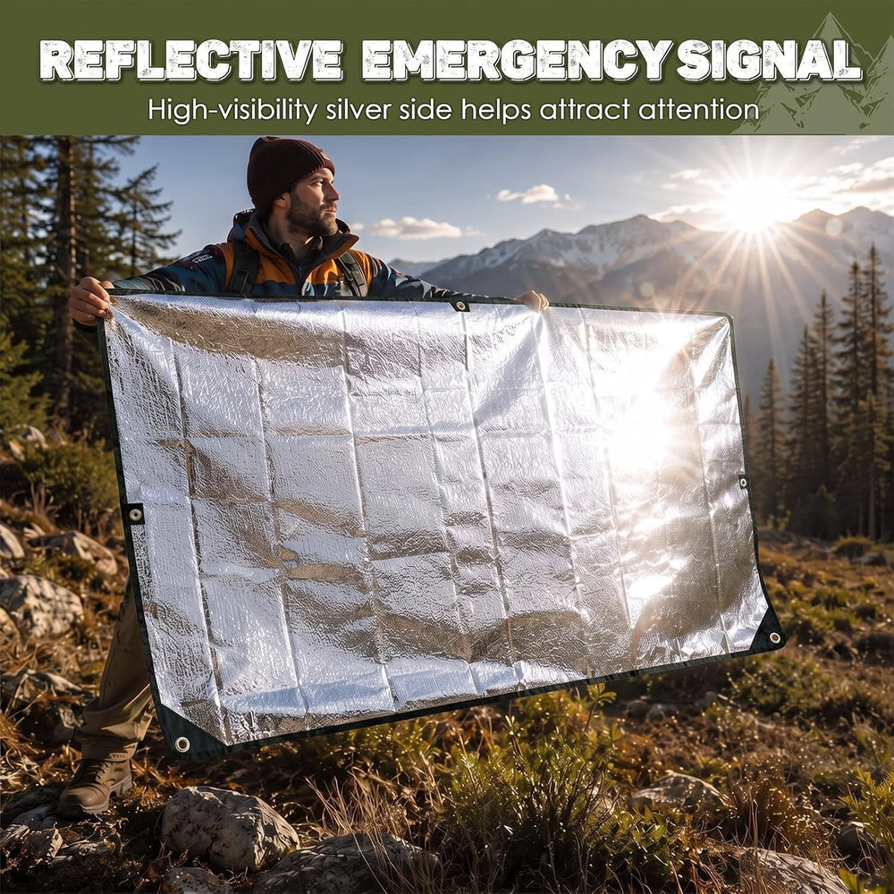 Kingdder 2 Pcs 60 x 82 Inch Heavy Duty Emergency Blankets for Survival