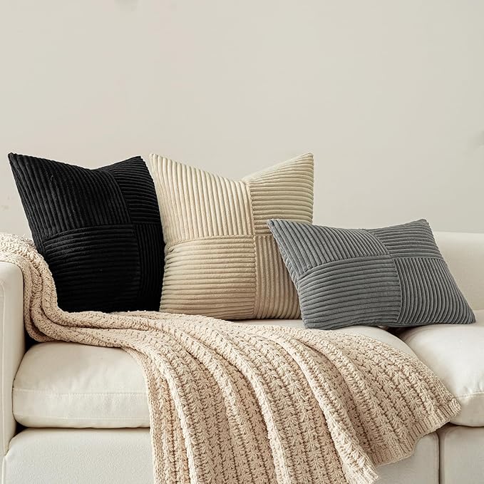 MIULEE Black Decorative Lumbar Throw Pillow Covers 14x24 Inch - Image 4