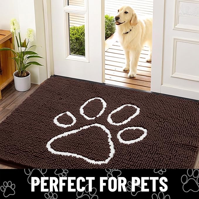 Smiry Dog Door Mat for Muddy Paws, Absorbent Dirt Trapper Non Slip Quick Dry - Image 7