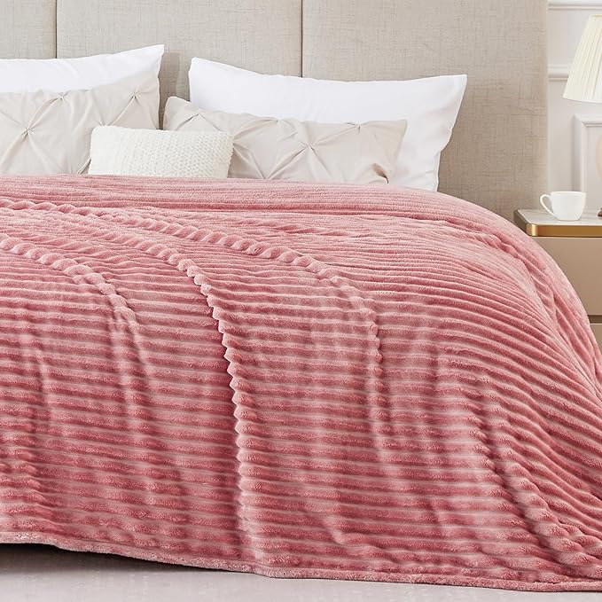 BEDELITE Fleece Blanket King Size – 3D Ribbed Jacquard Soft and Warm Decorative by BEDELITE