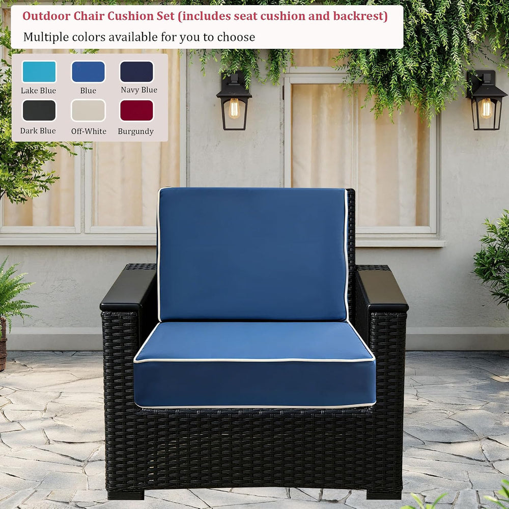 24x24x5 Inch Outdoor Cushions for Patio Furniture, Fade Resistant Deep Seat C...