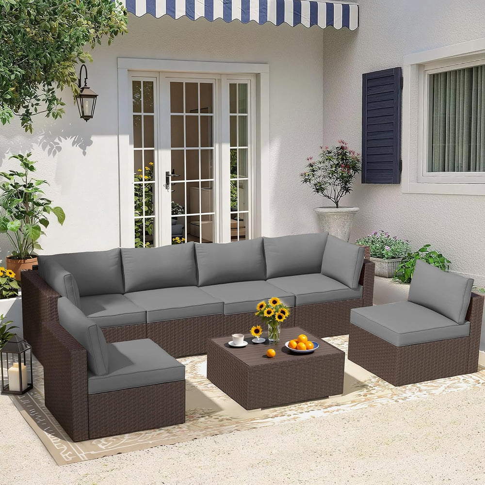 HOMREST Replacement Cushions for Outdoor Furniture, 25x25 Inch 14-Piece Patio...