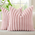 decorUhome Summer Cozy Faux Fur Throw Pillow Covers 20x20 Set of 2 Decorative by decorUhome