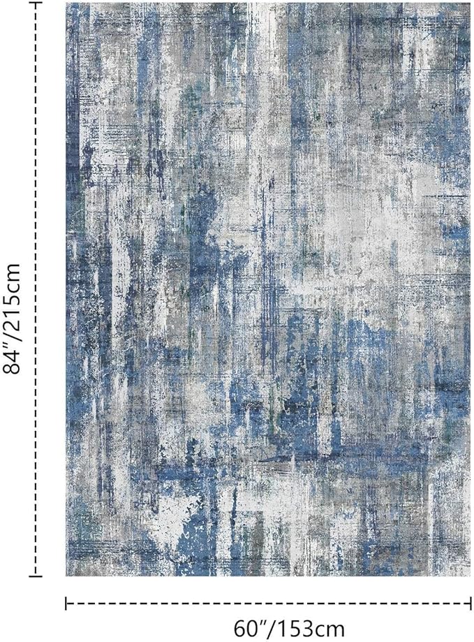 Latte&Fog 5x7 Area Rugs for Living Room Bedroom, Boho Non Slip Low Pile Carpet - Image 2