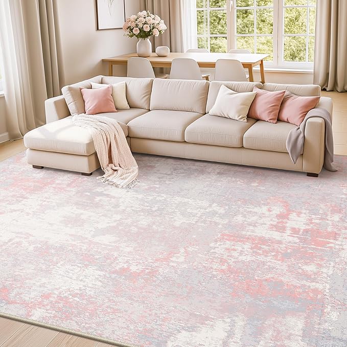 Washable Area Rugs 8'x10' Non-Slip Modern Abstract Soft - Image 7