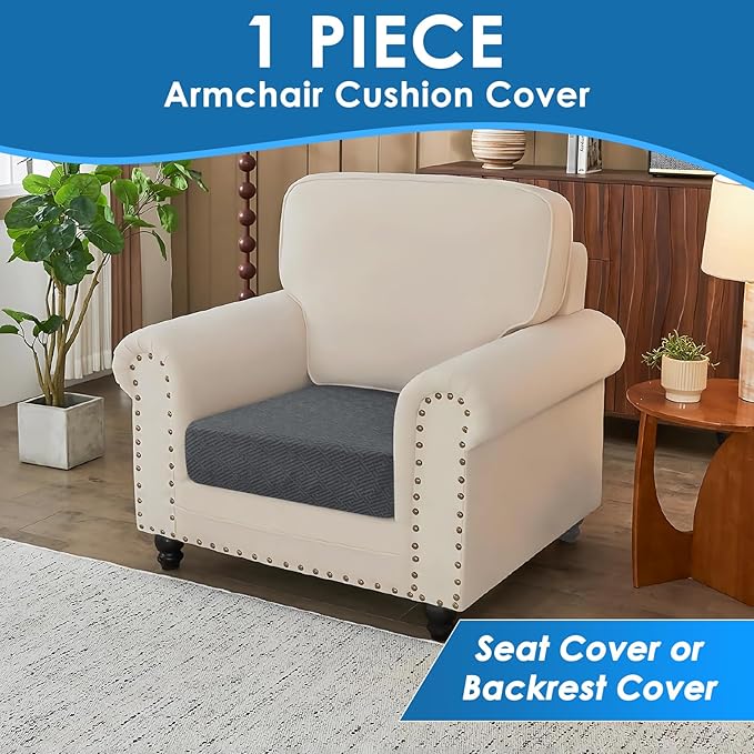 XINEAGE Large Couch Cushion Covers Seat Cushion Cover Thick Stretch Sofa - Image 3