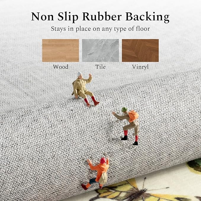 Rugflix 5x7 Washable Area Rug for Living Room, Soft Non Slip Low Pile Carpet - Image 5