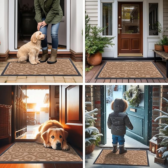 Smiry Welcome Door Mat Outside Entrance, Heavy Duty Trap Dirt and Moisture Easy - Image 7