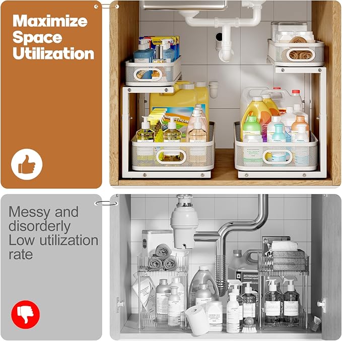 2 Pack 19.3IN-Depth Under Sink Organizer - Image 5