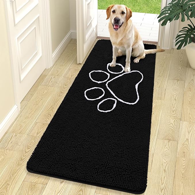 OLANLY Dog Door Mat for Muddy Paws 70x24, Paw Print Design, Absorbs Moisture by OLANLY