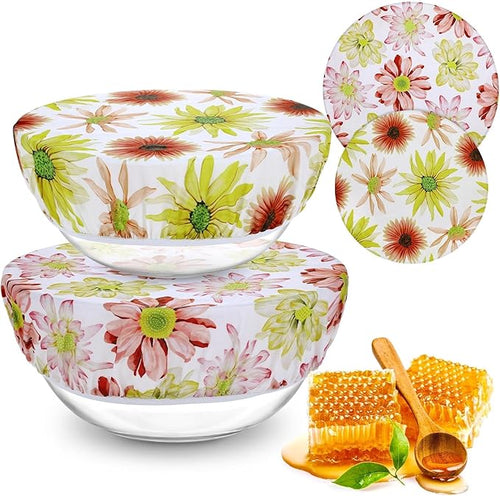 2 Large Reusable Beeswax Bowl Covers by Revahope