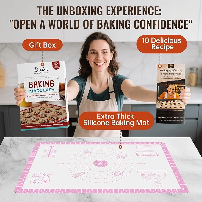 Silicone Baking Mat with 10 Recipes, Pastry Mat - Image 3