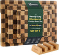 3 Pack Checkered Wood Cutting Board Set Cutting Boards by Upassion