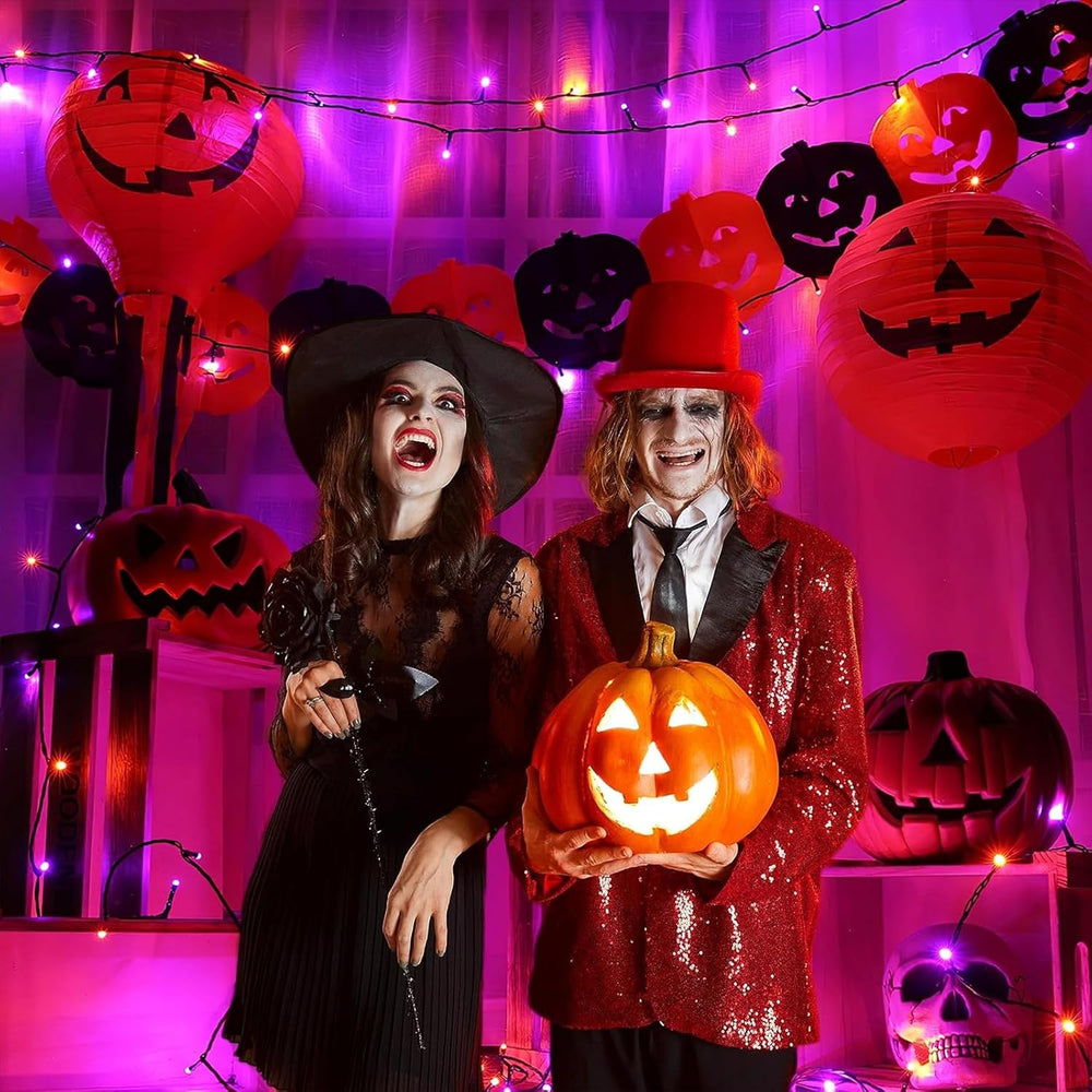 2 Pack Halloween Lights, Total 200FT 600 LED Outdoor String Lights