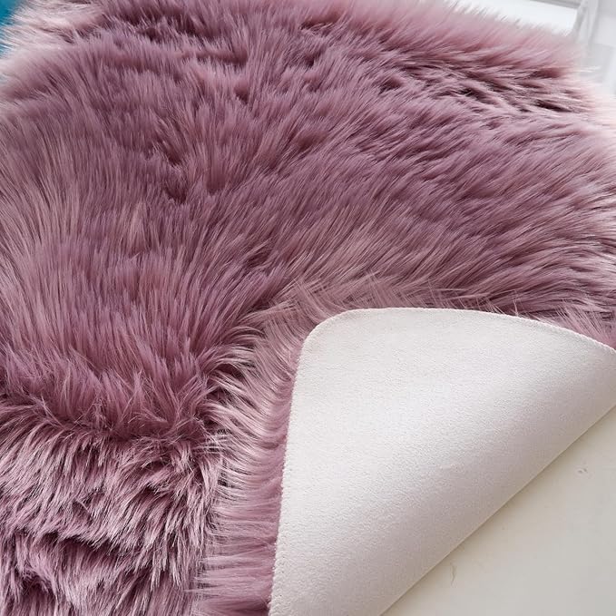 EasyJoy Ultra Soft Fluffy Shaggy Area Rug Faux Fur Rug Chair Cover Seat Pad - Image 6
