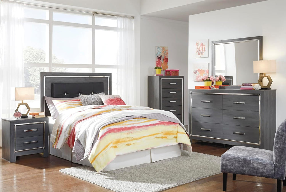 Signature Design by Ashley 6 Drawer Double Dresser with Mirror, Gray