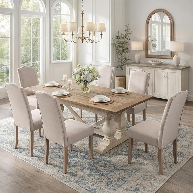 Upholstered Dining Chair Modern Stylish Parsons Kitchen Diner High Back with ...