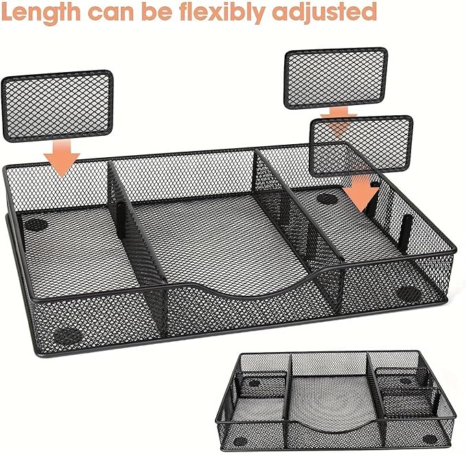 VyGrow Desk Drawer Organizer Tray, Metal Mesh Drawer Organizers Office - Image 2