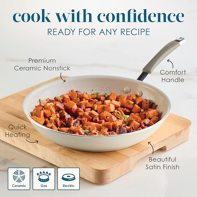 Rachael Ray Cucina Ceramic Nonstick Frying Pan/Skillet, 12.5 Inch Non Stick - Image 6