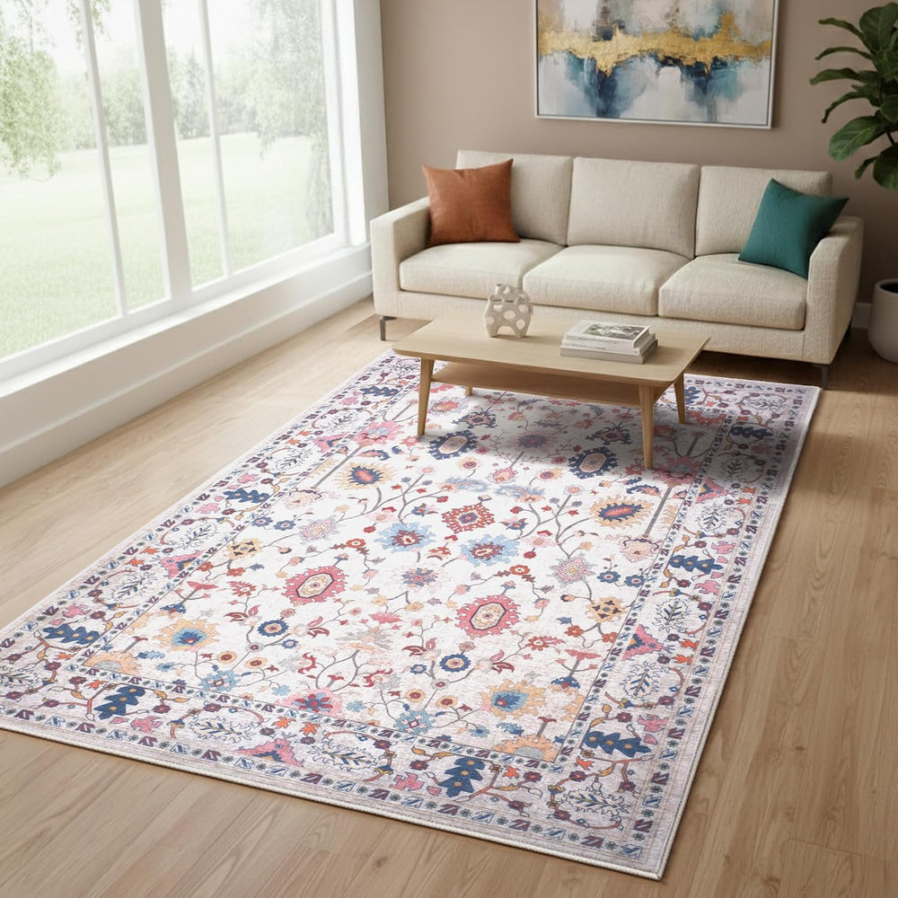 COTPOLY 5' x 7' Washable Area Rug for Living Room, Kitchen, Hallway, ...