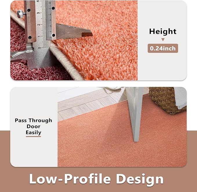 FinRèc 6x9 Washable Area Rugs for Bedroom Living Room, Low Pile Thin Rug Solid - Image 6