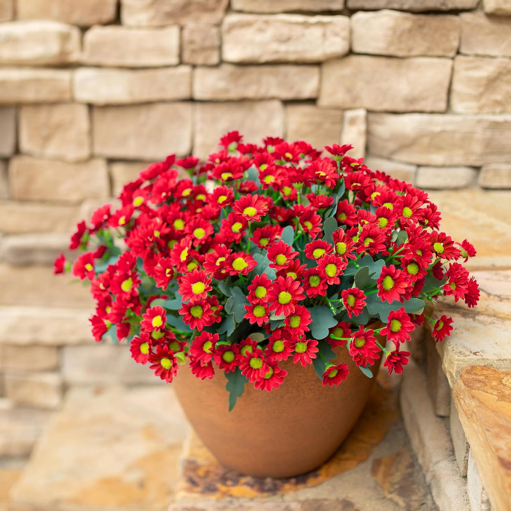 Daisy Artificial Flowers for Outdoors Autumn Fall Decoration, 6 Bundles Fake ...